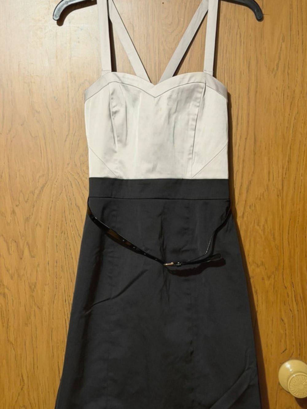 H&M Two-Tone Black and Cream Strappy Mini Dress